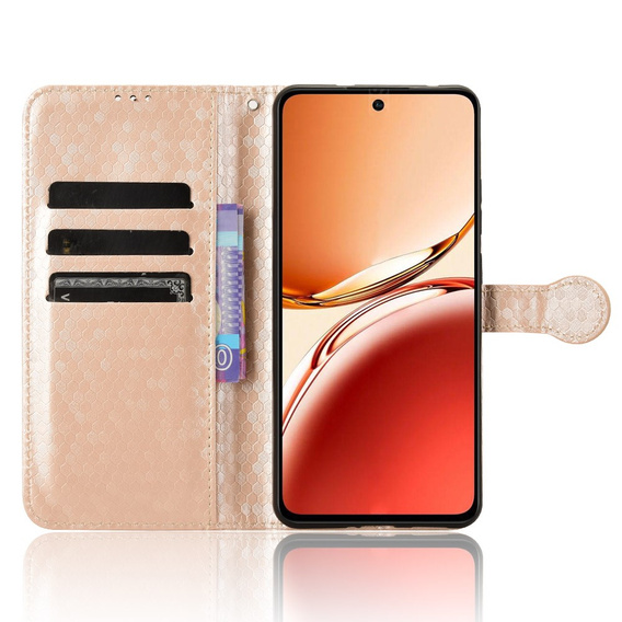 Flipové puzdro pre Oppo Reno 12FS / 12F, Wallet Rhombus, ružové
