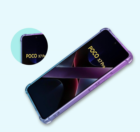 Puzdro pre Xiaomi Poco X7 Pro 5G, Gradient Dropproof, Fialová / modrá