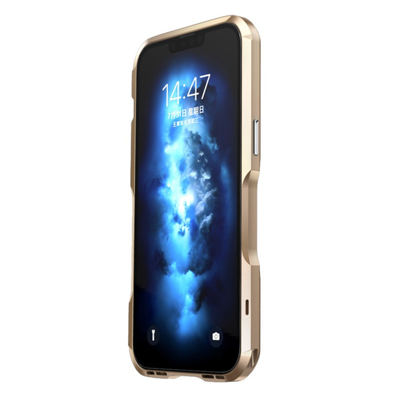 Puzdro LUPHIE pre iPhone 14 Plus, Armor Bumper, zlaté