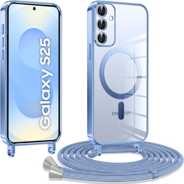 Puzdro pre Samsung Galaxy S25, Electro MagSafe, modré + šnúrka