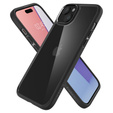 Puzdro Spigen pre iPhone 15, Ultra Hybrid, čierne + tvrdené sklo 9H
