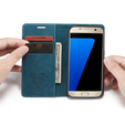CASEME puzdro pre Samsung Galaxy S7, Leather Wallet Case, modré