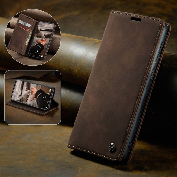 CASEME puzdro pre Samsung Galaxy S20 FE, Leather Wallet Case, hnedé