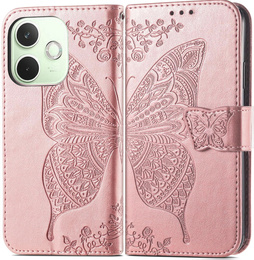 Klapkové puzdro pre Oppo A5 Pro 5G, Butterfly, ružové rose gold