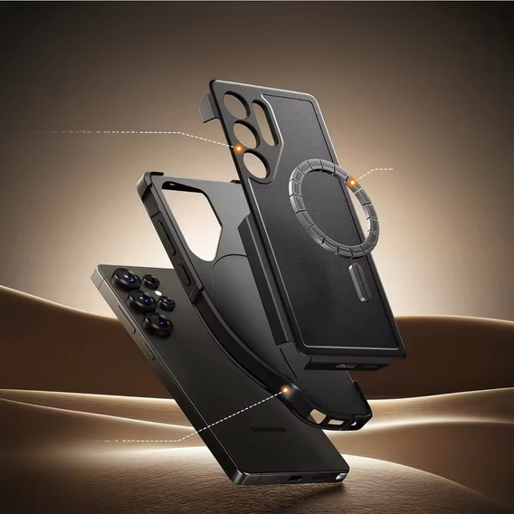 Puzdro pre Samsung Galaxy S25 Ultra, Tongate MECH Series Clip, čierne