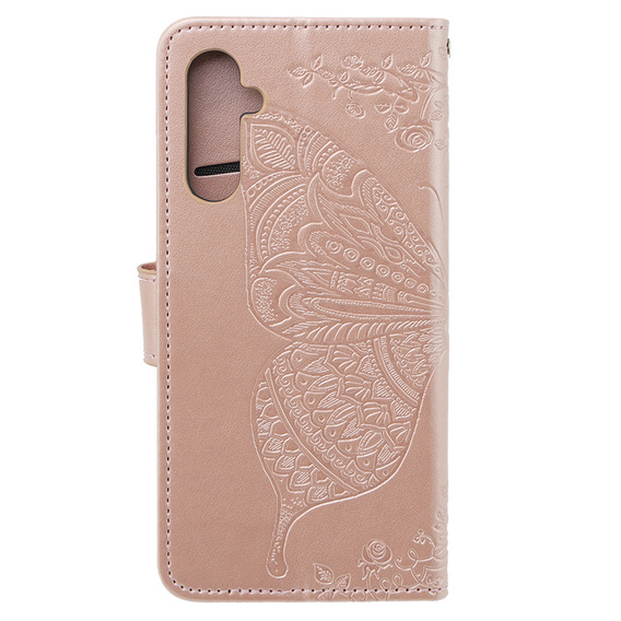 Klapkové puzdro pre Samsung Galaxy M34 5G, Butterfly, ružové rose gold