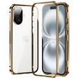 Puzdro pre iPhone 16, Magnetic Dual Glass, zlaté