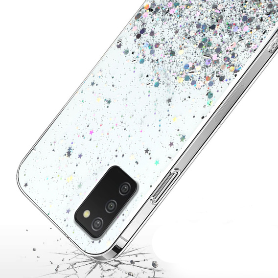 Obal na mobil pre Samsung Galaxy A03s, Glittery, priehľadné