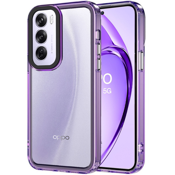 Obal na mobil pre Oppo A80, Fusion Hybrid, transparentné / fialové