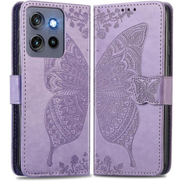 Klapkové puzdro pre Motorola Edge 50 Neo / Motorola ThinkPhone 25, Butterfly, fialové