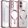 Puzdro pre Samsung Galaxy S25 Edge, Electro MagSafe, ružové rose gold + sklo na displej