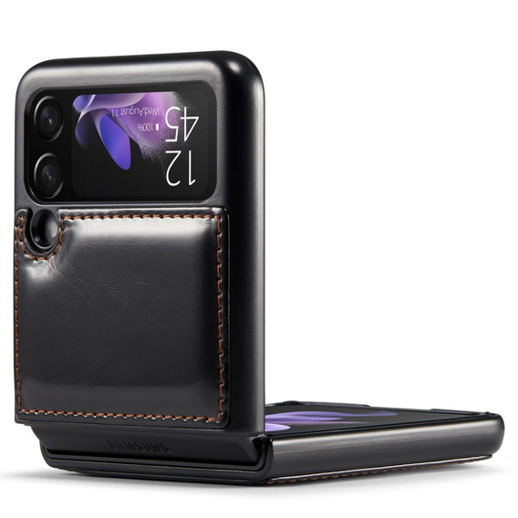 CASEME flipové puzdro pre Samsung Galaxy Z Flip 3, Waxy Textured, čierne