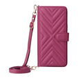 Puzdro s chlopňou pre Oppo Reno 13 Pro 5G, Crossbody Leather Wallet, bordové