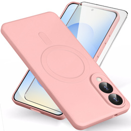 Puzdro pre Samsung Galaxy S25 Edge, Silicone Lite, ružové + sklo 9H