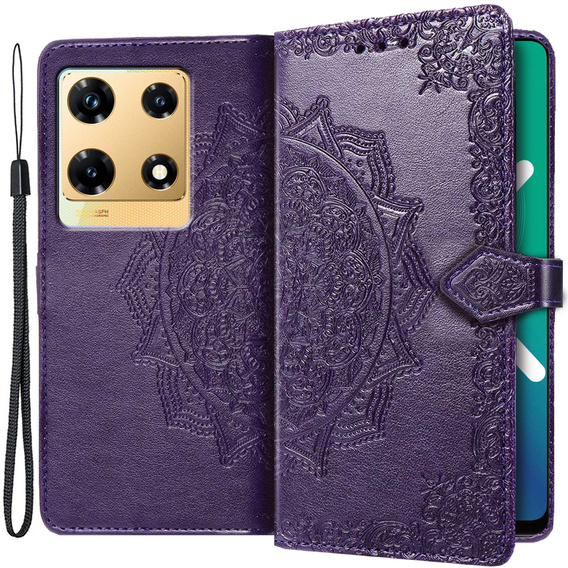 Klapkové puzdro pre Infinix Note 30 Pro 4G, Mandala, fialové