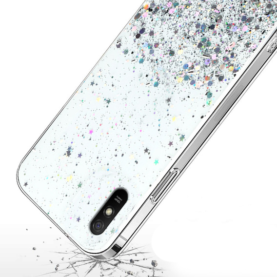 Obal na mobil pre Xiaomi Redmi 9A, Glittery, priehľadné