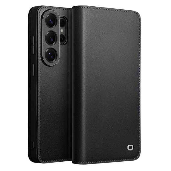 Kožené puzdro Qialino pre Samsung Galaxy S26 Ultra, čierne
