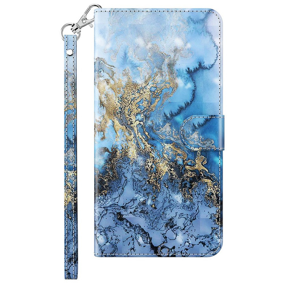 Klapkové puzdro pre Oppo A17, Wallet, Marble modré