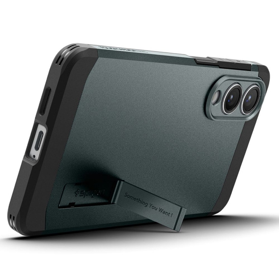 Puzdro Spigen pre Samsung Galaxy A36 5G, Tough Armor Mag MagSafe, čierne + tvrdené sklo 9H