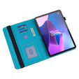 Puzdro s chlopňou pre Lenovo Tab M9, flower, modré