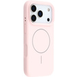 Silikónové puzdro pre iPhone 17 Pro Max, pre MagSafe, proti nárazom, ružové