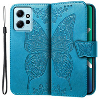 Klapkové puzdro pre Xiaomi Redmi Note 12 4G, Butterfly, modré