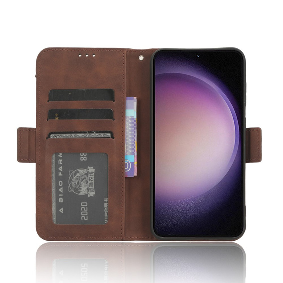 Klapkové puzdro pre Samsung Galaxy S23 FE, Card Slot, hnedé