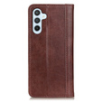 Obal na mobil pre Samsung Galaxy A56, Wallet Litchi Leather, hnedé