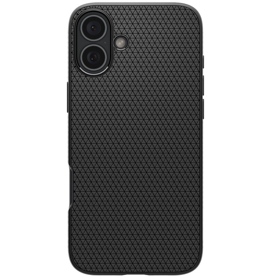 Puzdro Spigen pre iPhone 16, Liquid Air, čierne + tvrdené sklo 9H