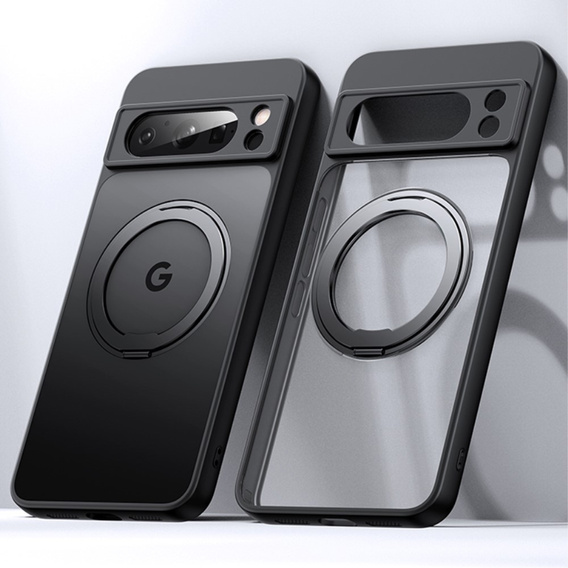 Puzdro pre telefón Google Pixel 8A, Fusion Hybrid Kickstand, pre MagSafe, priehľadné