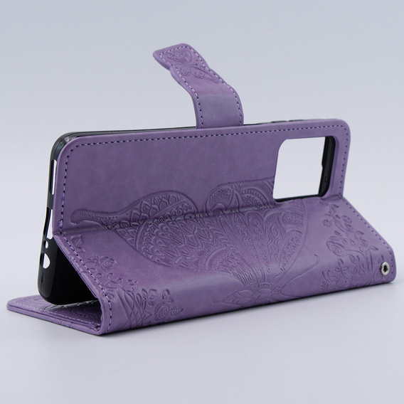 Klapkové puzdro pre Motorola Moto G54 5G, Butterfly, fialové