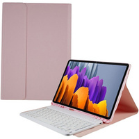 Puzdro + klávesnica Galaxy Tab S7+ Plus / S8+ Plus /S7 FE T730 T733, Pen Slot, ružové rose gold