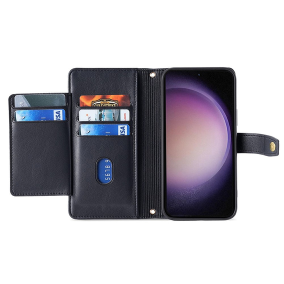 Klapkové puzdro pre Samsung Galaxy A54 5G, Wallet Zipper Pocket, čierne