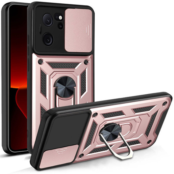 Obal na mobil pre Xiaomi 13T / 13T Pro, CamShield Slide, ružové rose gold