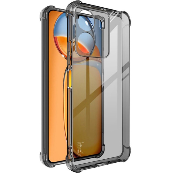 IMAK Obal na mobil pre Xiaomi Redmi 13C / Poco C65, Dropproof, transparentné / čierne