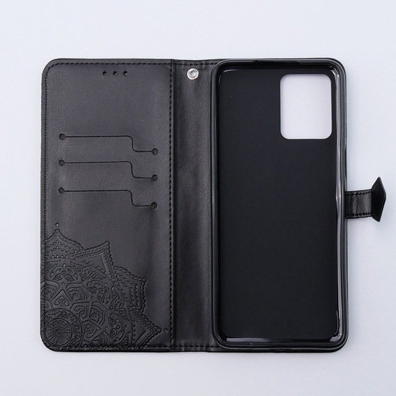 Klapkové puzdro pre Motorola Moto G54 5G, Mandala, čierne