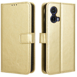 Klapkové puzdro pre Motorola Moto G85, Crazy Horse Wallet, zlaté