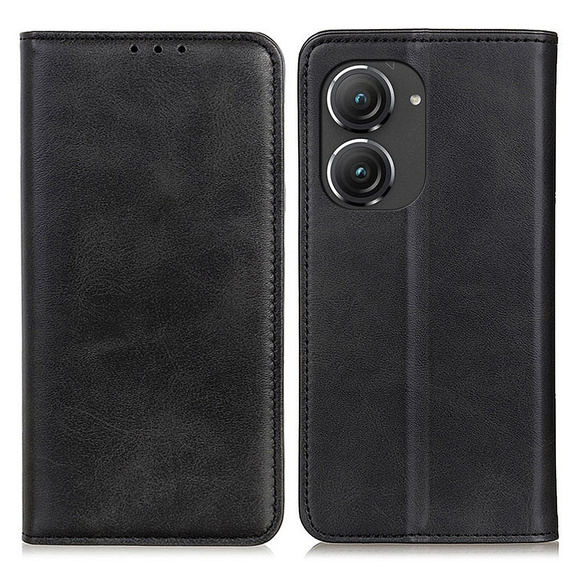 Klapkové puzdro pre Asus Zenfone 9 5G / 10 5G, Split Leather Wallet, čierne