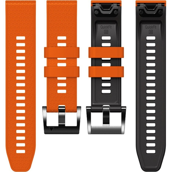 Silikónový remienok pre Garmin Fenix 7 / Forerunner 965 / 955 / 945 / 935, oranžový / čierny