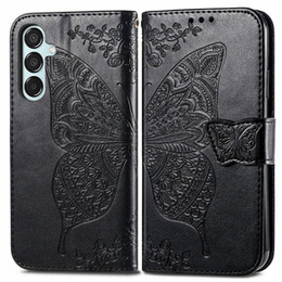 Klapkové puzdro pre Samsung Galaxy M15 5G, Butterfly, čierne