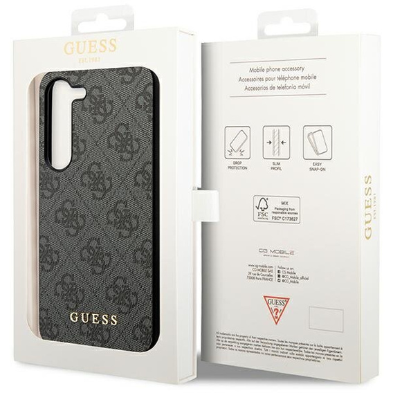GUESS Obal na mobil pre Samsung Galaxy A55, 4G Charms Collection Hardcase, sivé