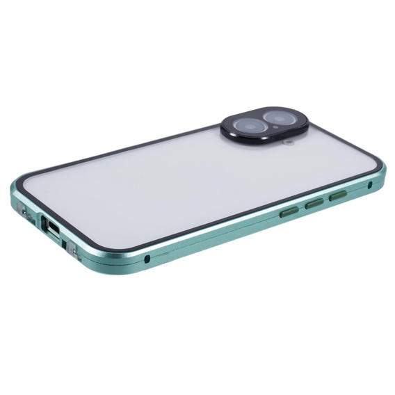 Puzdro pre iPhone 16, Magnetic Dual Glass, zelený