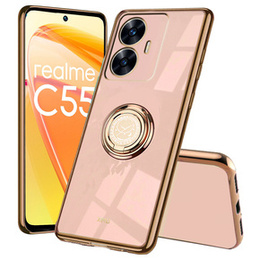 Obal na mobil pre Realme C55, Electro Ring, ružové rose gold