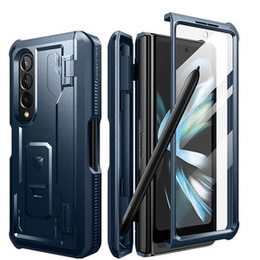 Obrnené puzdro pre Samsung Galaxy Z Fold 4 5G, Dexnor Full Body S-Pen Slot, tmavomodré