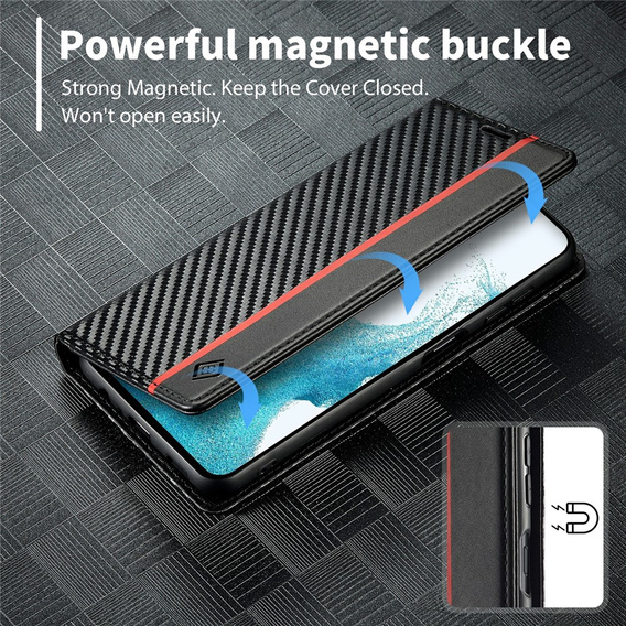 Flipové puzdro pre Samsung Galaxy S25 FE, Carbon LC.IMEEKE, čierne