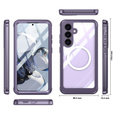 Puzdro pre Samsung Galaxy S25 FE, Shockproof, so sklom, pre MagSafe, fialové