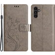 Klapkové puzdro pre Samsung Galaxy A14 4G/5G, Mandala Flower, sivé