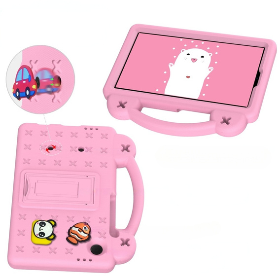 Detské puzdro pre Samsung Galaxy Tab A9, Cute Patterns, so stojanom, ružové