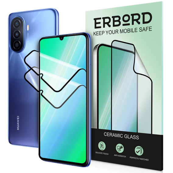 2x keramické hybridné sklo ERBORD pre Huawei Nova Y70