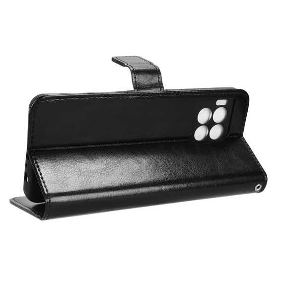 Klapkové puzdro pre T Phone 2 Pro 5G, Crazy Horse Wallet, čierne